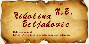 Nikolina Beljaković vizit kartica